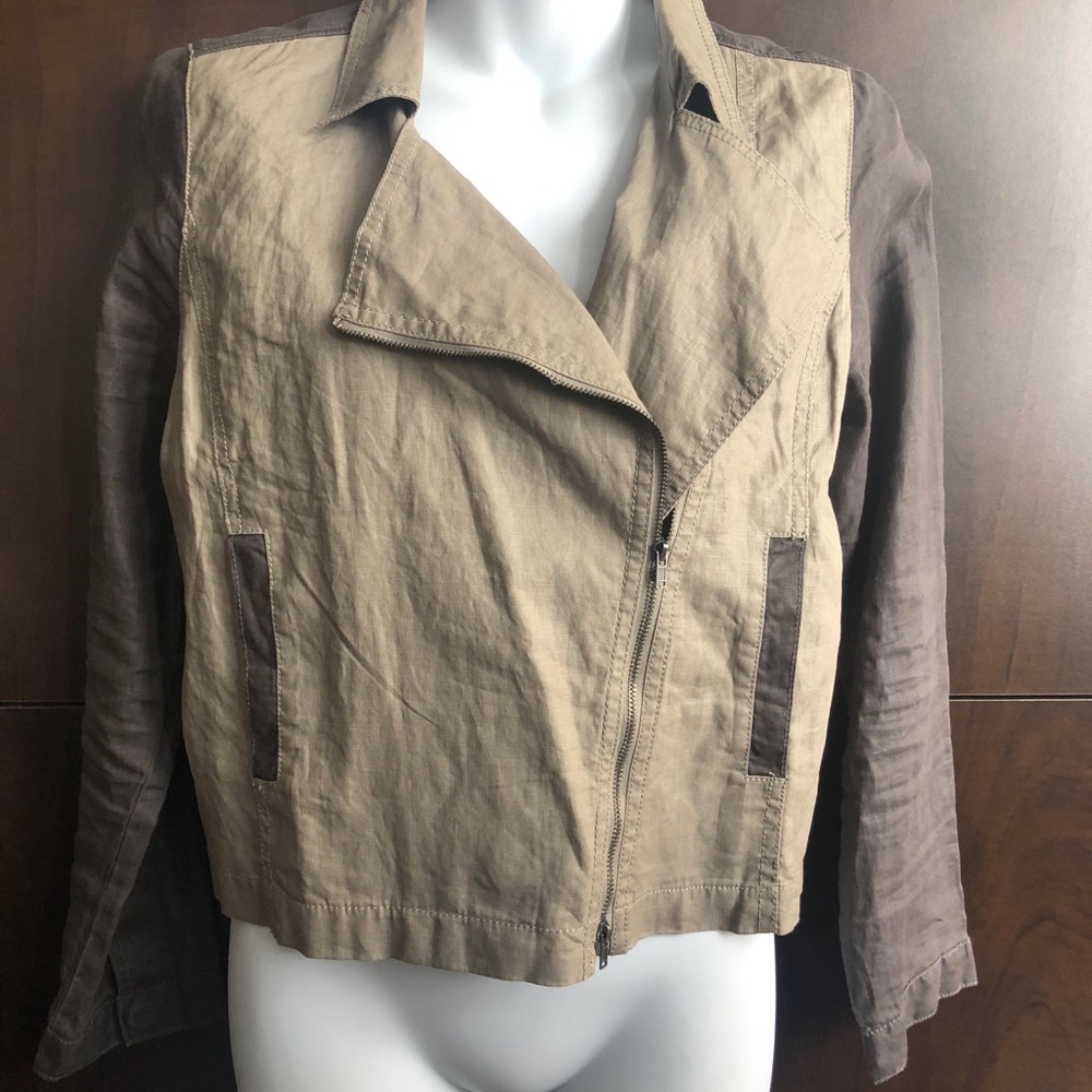 Eileen Fisher linen moto jacket